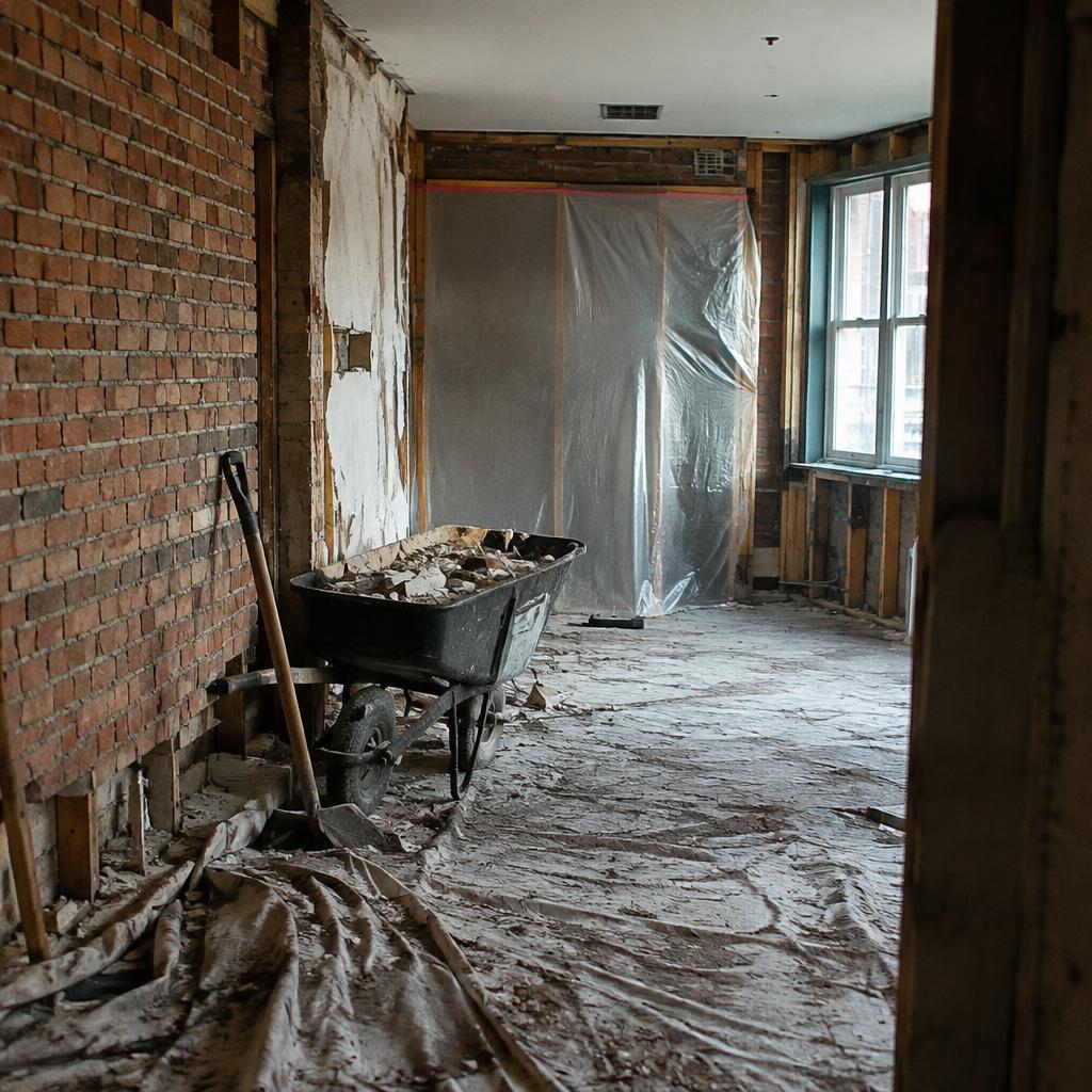 Sloopwerk in een te renoveren woning